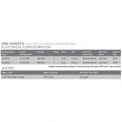 Voltage Coffee Supply Fetco CBS-2132XTS Touchscreen Twin 1.0 Gal. Coffee Brewer 240V, 3300-4700W