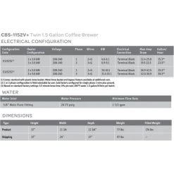 Voltage Coffee Supply Fetco Extractor CBS-1152-V+ Twin 1.5 Gal. Coffee Brewer 6 Voltage Coffee Supply Fetco Extractor CBS-1152-V+ Twin 1.5 Gal. Coffee Brewer